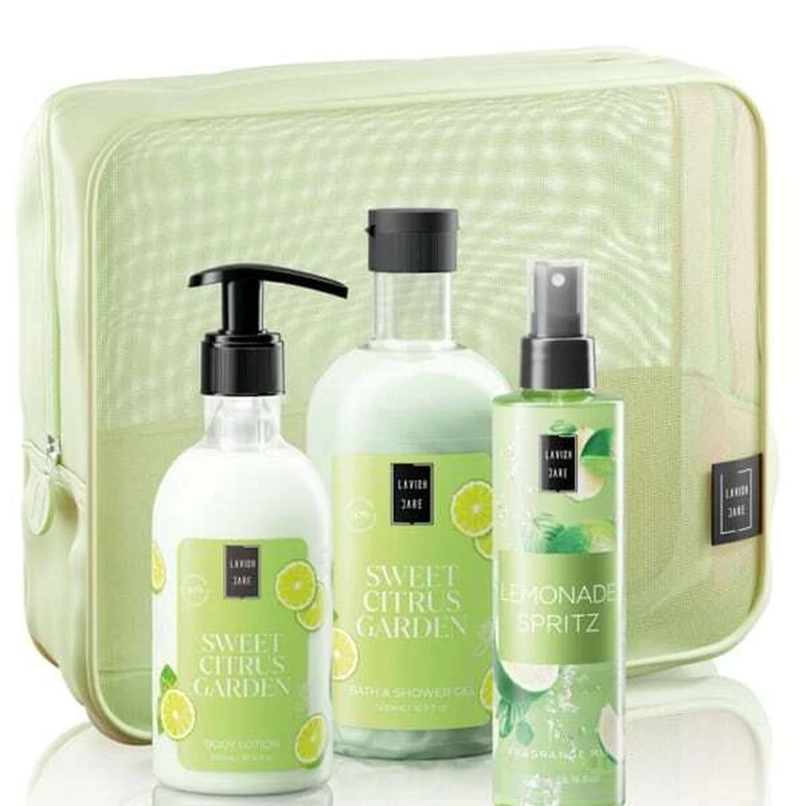 LAVISH CARE Set de Cuidado Corporal Sweet Citrus Garden con Gel de Ducha, Crema Corporal y Bruma Corporal