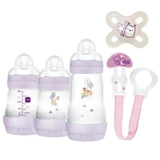 MAM Welcome To The World Anti-Colic Flaschenset für 0+ Monate 5 Stück 260ml Lila Mädchen