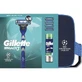 GILLETTE Promo Champions League Mach 3, 1 handvat & 4 reserveonderdelen & Series Sensitive Shave Gel 200ml & Necessaire