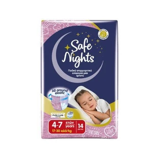 BABYLINO Pantalones Safe Nights Niña 3-4 Años 17-30kg 14 Piezas