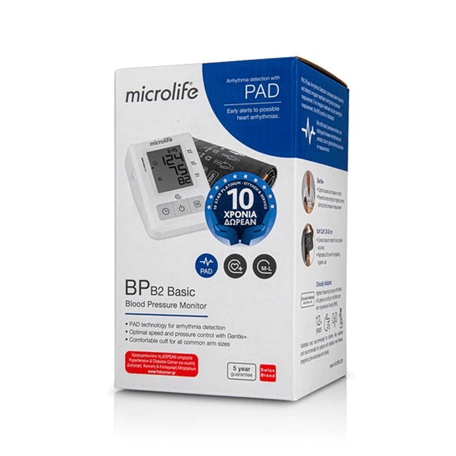 MICROLIFE BP B2 Moniteur de pression brachiale numérique de base avec détection des pulsations cardiaques irrégulières