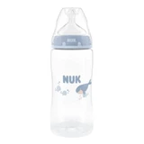 NUK First Choice Babyflasche mit Silikonsauger für 3+ Monate 300ml, Blue Whale