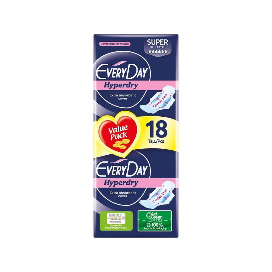 EVERY DAY Hyperdry Pads with Wings Ultra Plus Center Super x18