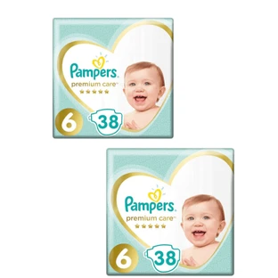 PAMPERS Premium Care N6 pour 13+kg 76 pièces ( 2 paquets de 38 pièces )