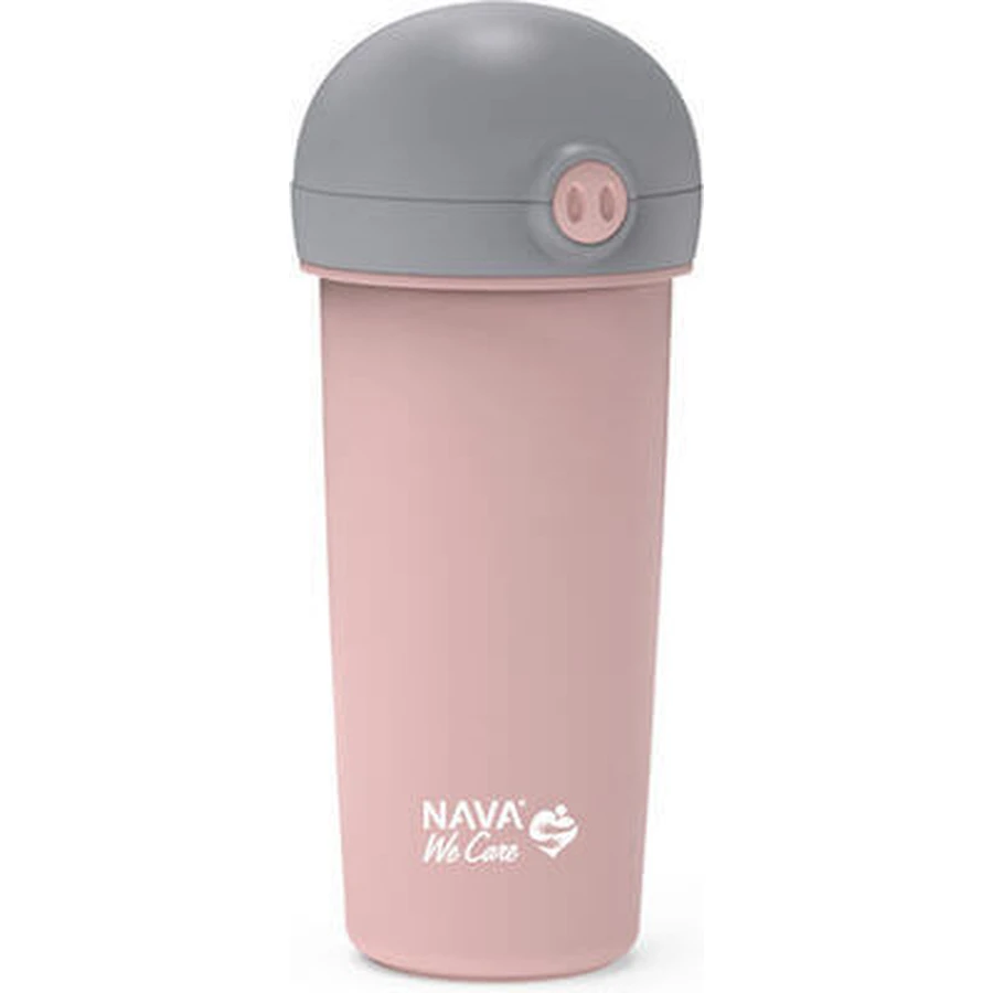 NAVA Botella De Plástico Con Pajita De Silicona We Care En Rosa 380ml (10-259-040)
