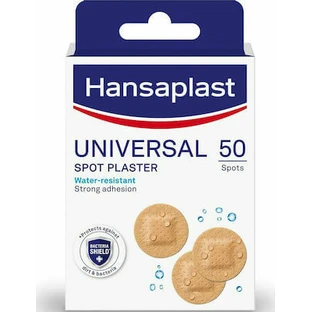 HANSAPLAST Universal Spot Plaster Pads Round For Covering & Protecting Small Wounds Water Resistant 50 pieces