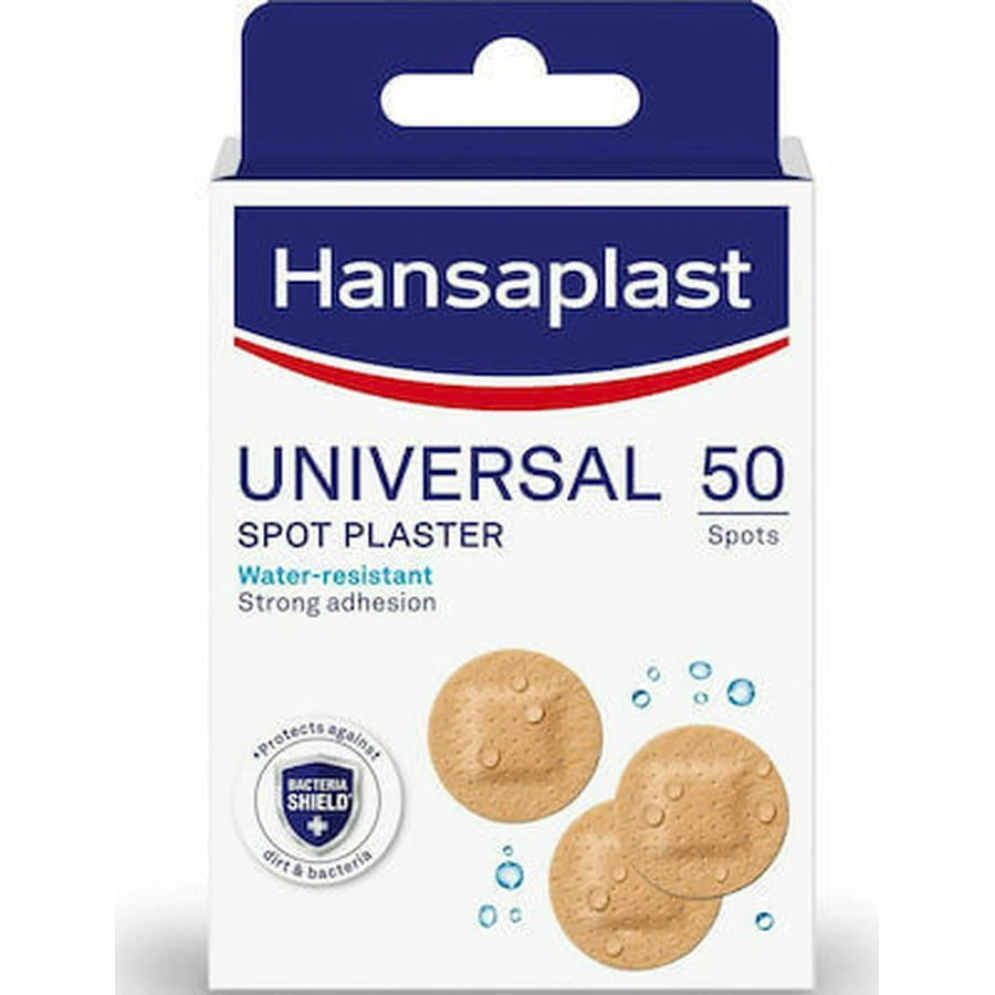 HANSAPLAST Universal Spot Plaster Pads Round For Covering & Protecting Small Wounds Water Resistant 50 pieces