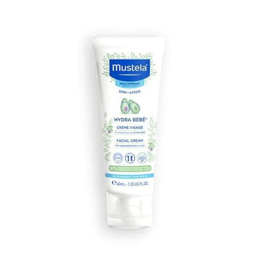 MUSTELA Hydra-Bebe Crème Visage Crema Hidratante con Aguacate BIO 40ml