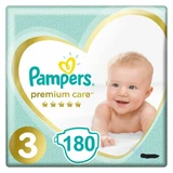 PAMPERS Baby Pañales Premium Care No.3 5-9Kgr 180 Piezas
