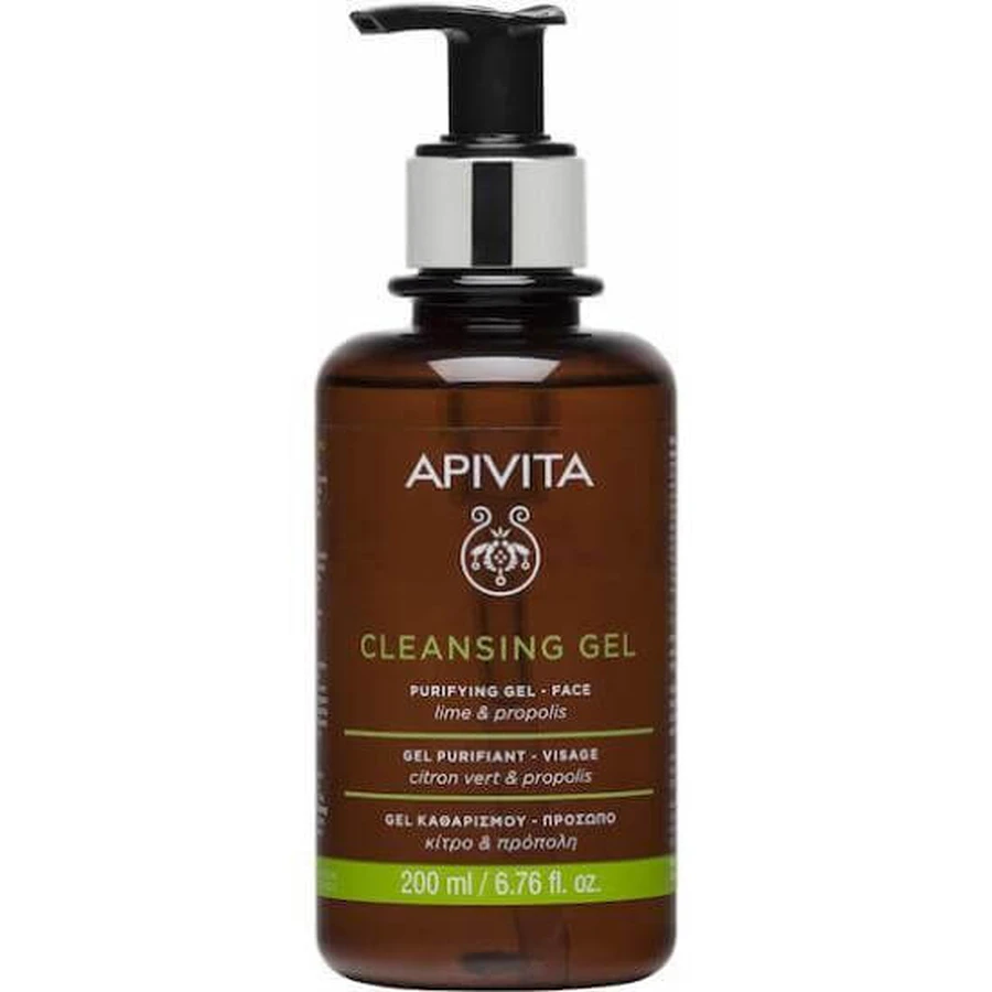 APIVITA Reinigende Zuiverende Gel Propolis & Limoen Gezichtsreinigingsgel Voor De Vette - Gecombineerde Huid Met Propolis & Limoen 200ml