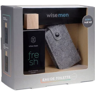 WISE MEN Promo Eau de Toilette Perfume Fresco de Hombre con Notas de Sándalo y Almizcle 100ml & Kit de Uñas