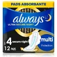 ALWAYS Ulatra Veilige Nacht Multi Bescherming Pads met Vleugels Maat 4, 12 stuks