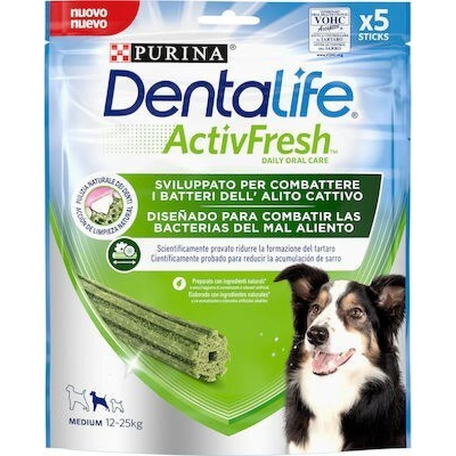 PURINA Dentalife Activfresh Tratamiento Dental Mediano para Perros Contra el Olor 5 piezas