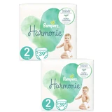 PAMPERS Harmonie Babyluiers Nr.2 4-8Kg 78 Stuks (2 Verpakkingen van 39 Stuks)