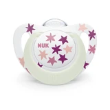 NUK Silicone Soother Star Night For 6-18 Months - Pink