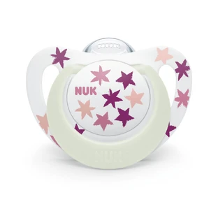 NUK Silicone Soother Star Night For 6-18 Months - Pink