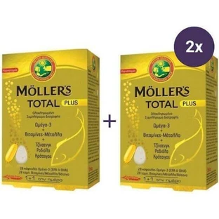 MOLLER'S Total Plus Vollständiges Nahrungsergänzungsmittel 28 Tabletten + 28 Kapseln x2 Packungen