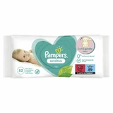 PAMPERS Sensitive Wipes Baby Wipes 0% Plastic, Perfume & Alcohol 52 Pieces