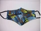ROYALTY Mask Fabric Blue With Brown Patterns