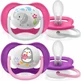 AVENT Ultra Air Animals Orthodontic Silicone Soother pentru 6-18 luni 2 bucăți [SCF080/12] - Roz