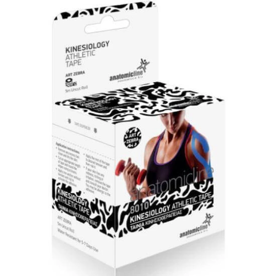 ANATOMIC LINE Tape Kinesiología Cinta Atlética Kinesiology Tape Art Zebra 5cm x 5m