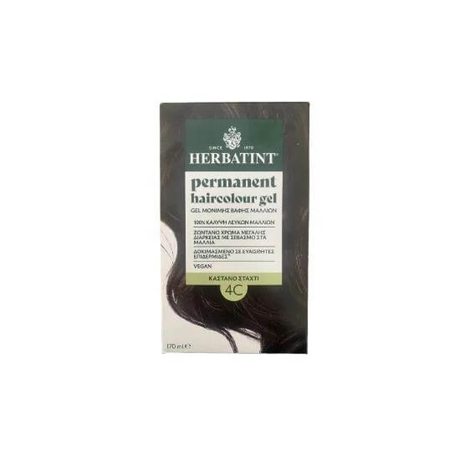 HERBATINT Permanente Haarkleuring Gel Ammoniakvrije Haarkleuring 4C Bruin As 170ml