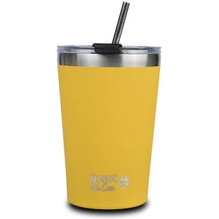 NAVA Thermosglas met roestvrij stalen rietje We Care In Yellow 450ml (10-262-113)