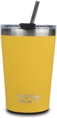 NAVA Termo de vidrio con pajita de acero inoxidable We Care In Yellow 450ml (10-262-113)