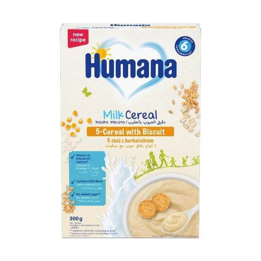 HUMANA Cream 5 Cereals with Biscuit 200gr