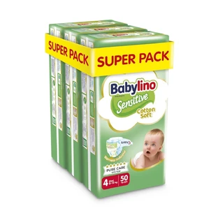BABYLINO Sensitive Cotton Soft Kinderwindeln No4 8-13kg (50x3) 150 Stück Super Pack