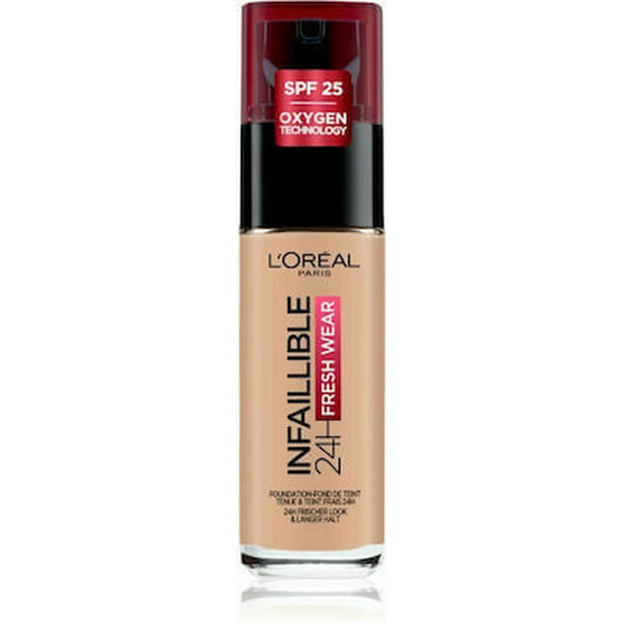 LOREAL Infaillible Foundation 32H Fresh Wear Foundation Gezichtsfoundation met lichtgewicht textuur voor totale dekking die 32 uur blijft zitten 145 Rose Beige