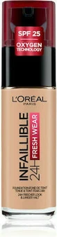 LOREAL Infaillible Foundation 32H Fresh Wear Base de Maquillaje Facial De Textura Ligera Para Una Cobertura Total Que Dura 32 Horas 145 Rose Beige