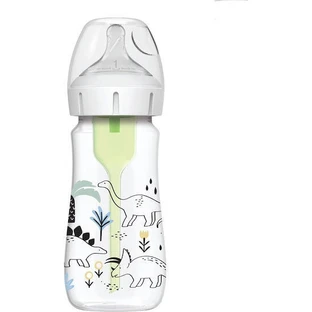 DR BROWN'S Kunststoff-Flasche Optionen+ mit breitem Hals & Silikon-Nippel für 0+ Monate 270ml