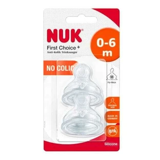 NUK First Choice+ Medium Silikonsauger für 0-6 Monate 2 Stück 10.709.245