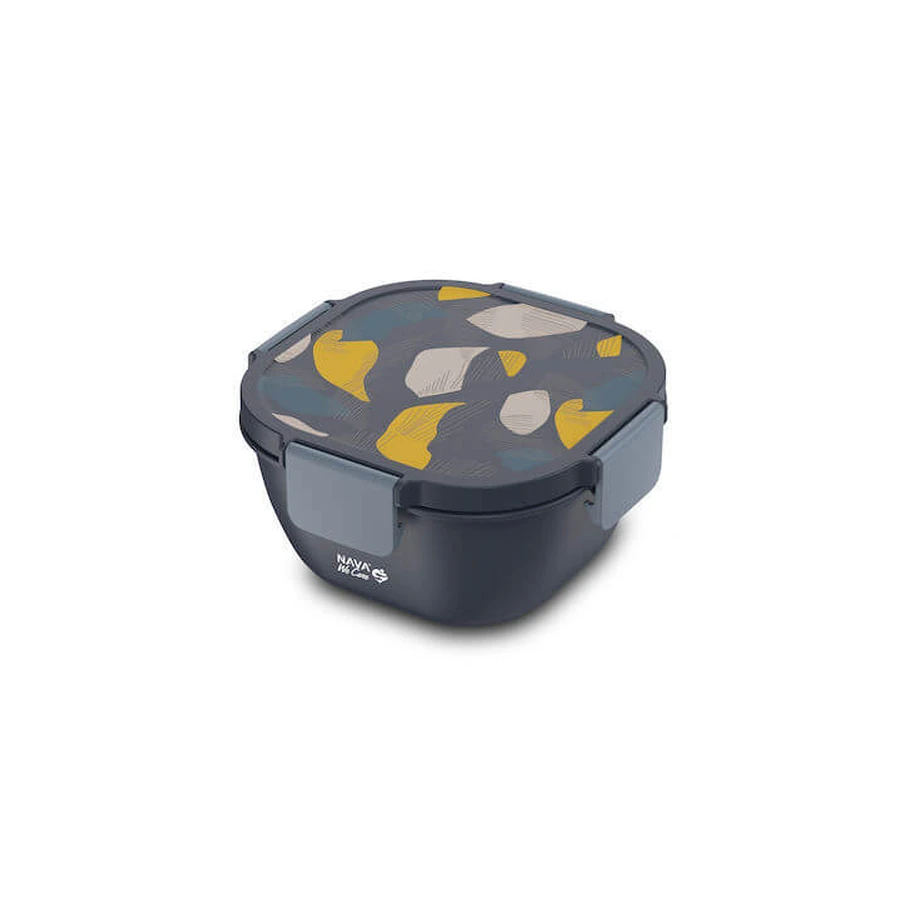 NAVA Food Container Plastic Square We Care In Black 1700ml (10-259-001)