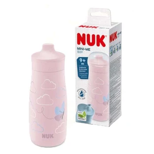 NUK Mini Me Sip Cup Biberon avec embout pour 9+ mois Papillon rose, 300ml [10.225.323]