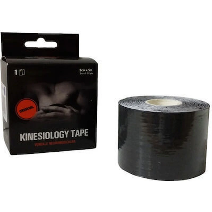 CALVO Bande kinésithérapeutique en différentes couleurs 5cm x 5m - Noir