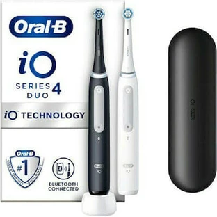 ORAL B iO Series 4 Duo Elektrische wiederaufladbare Zahnbürste in Schwarz & Weiß 2 Stück