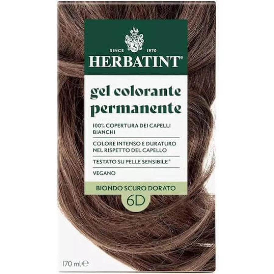 HERBATINT Permanent Haircolour Gel Ammonia Free Hair Colour 6D Blonde Dark Gold 170ml