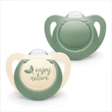 NUK For Nature Silicone Pacifier 18-36m 2 Pieces In Various Designs - Green