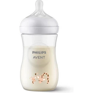 AVENT Natural Response Plastic Bottle for 1+ Months, Giraffe 260ml [SCY903/66]