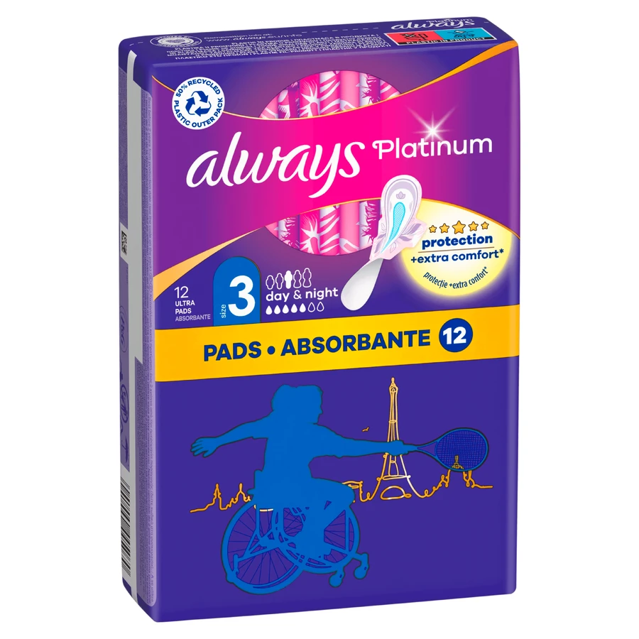 ALWAYS Platinum Dag & Nacht (Maat 3) 12 Servetten