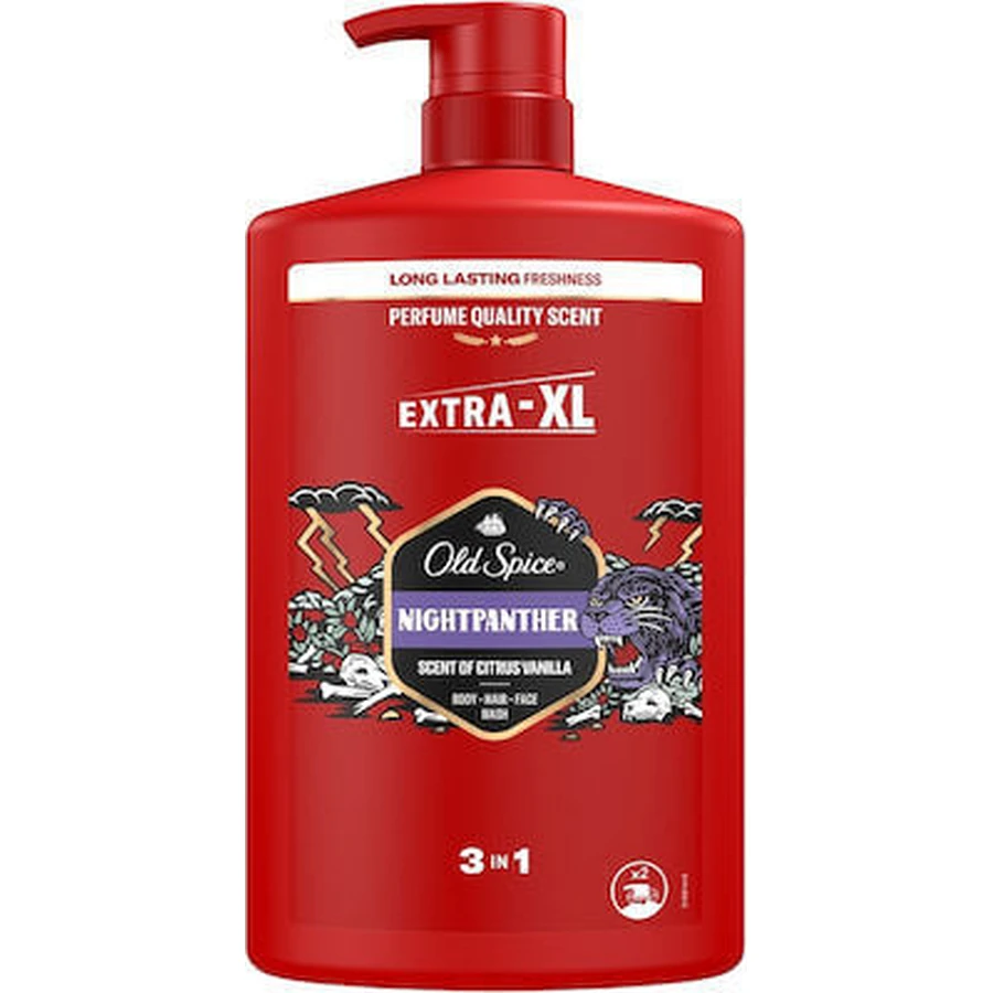 OLD SPICE Nightpanther 3in1 Douche & Shampoo Gel Mannen Douchegel Shampoo voor Lichaam Haar & Gezicht 1000ml