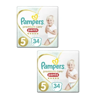 PAMPERS Premium Care Pants Pants No 5 Für 12-17 kg 68 Stück (2 Packungen à 34 Stück)