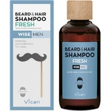 VICAN Wise Men Beard & Hair Shampoo Fresh Shampoo for Men's Beard & Hair with Sandalwood & Musk 200ml