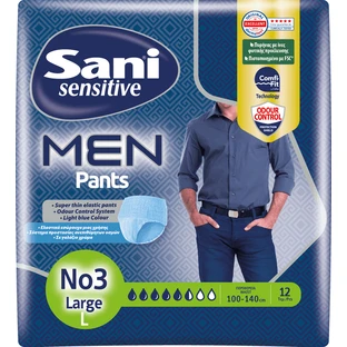 SANI Sensitive MEN Pants No3 Large Elastische Unterwäsche für Frauen 12 Stück