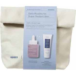 KORRES Rutina Diaria para una Piel Súper Radiante Sérum Bifásico Rosa Silvestre 30ml & Crema Limpiadora Espumosa Yogur Griego 20ml