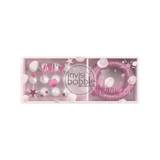 Invisibobble Sparks Flying Duo Unique Gift Box, Waver Crystal Clear 3 Stück & Slim Glitter 3 Stück