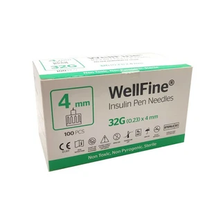 Aiguilles à insuline WELLIFINE 32 Gauge x 4mm x100