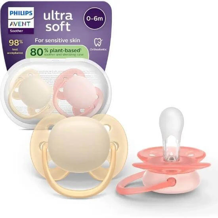 AVENT Ultra Air Silicone Pacifier for 0-6 months 2 pieces